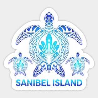 Vintage Sanibel Island Florida FL Ocean Blue Sea Turtle Souvenirs Sticker